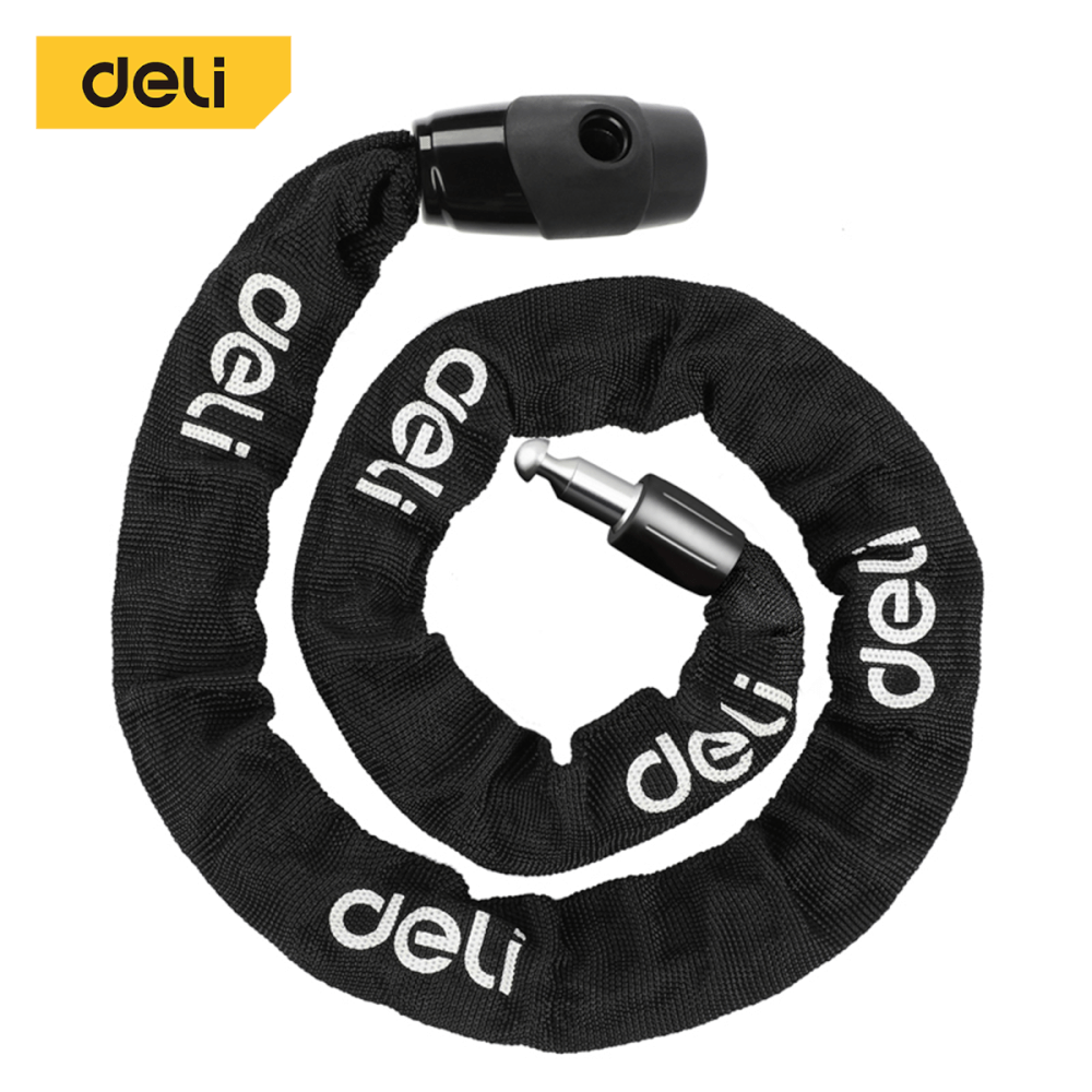 กุญแจจักรยาน DELI DL508021-BK-01 ล็อคกุญแจ ยาว 1เมตร สีดำ_0